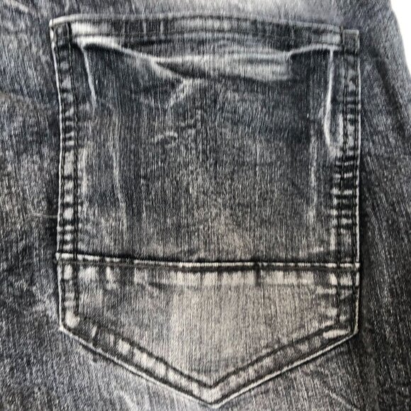 Southpole Mens Jeans Size 32x31 Measured Distressed Straight Biker Black Denim - Picture 12 of 15